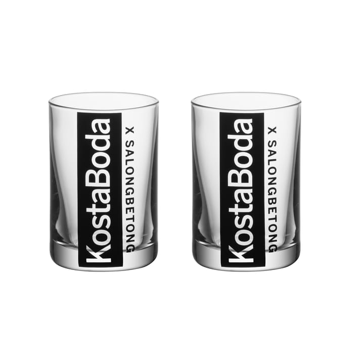 2 Vasos de chupito Salong Betong 6 cl - Transparente-negro - Kosta Boda