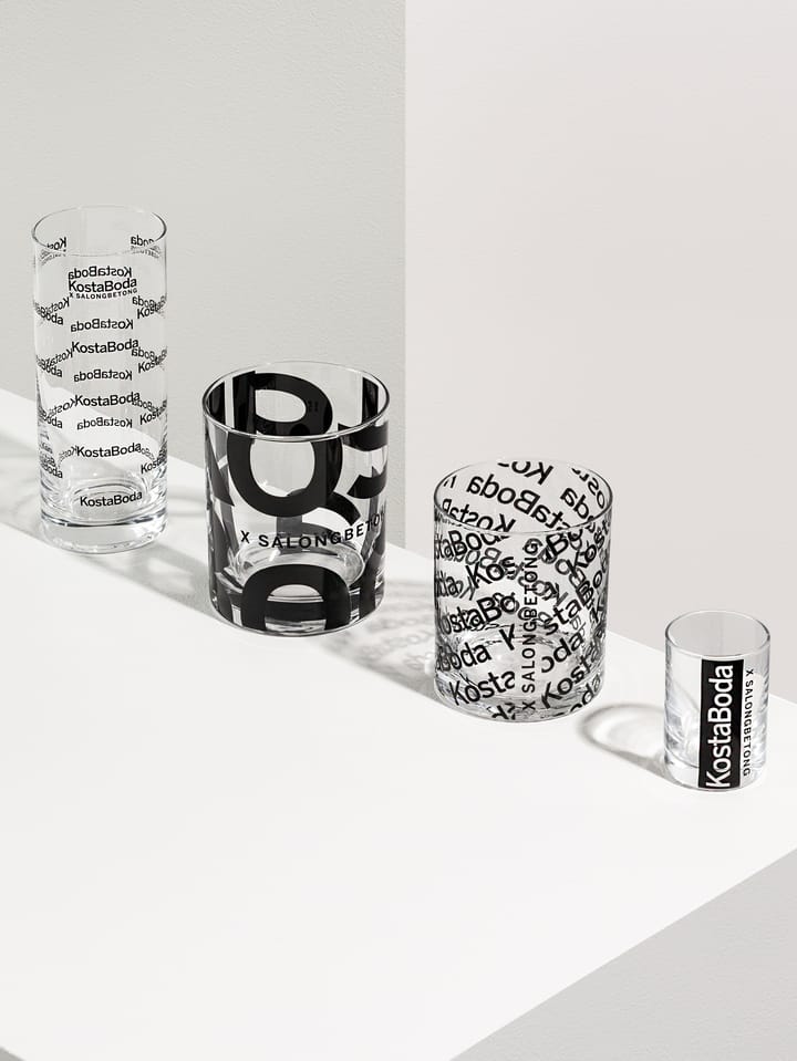 2 Vasos Salong Betong DOF 35 cl, Transparente-negro Kosta Boda