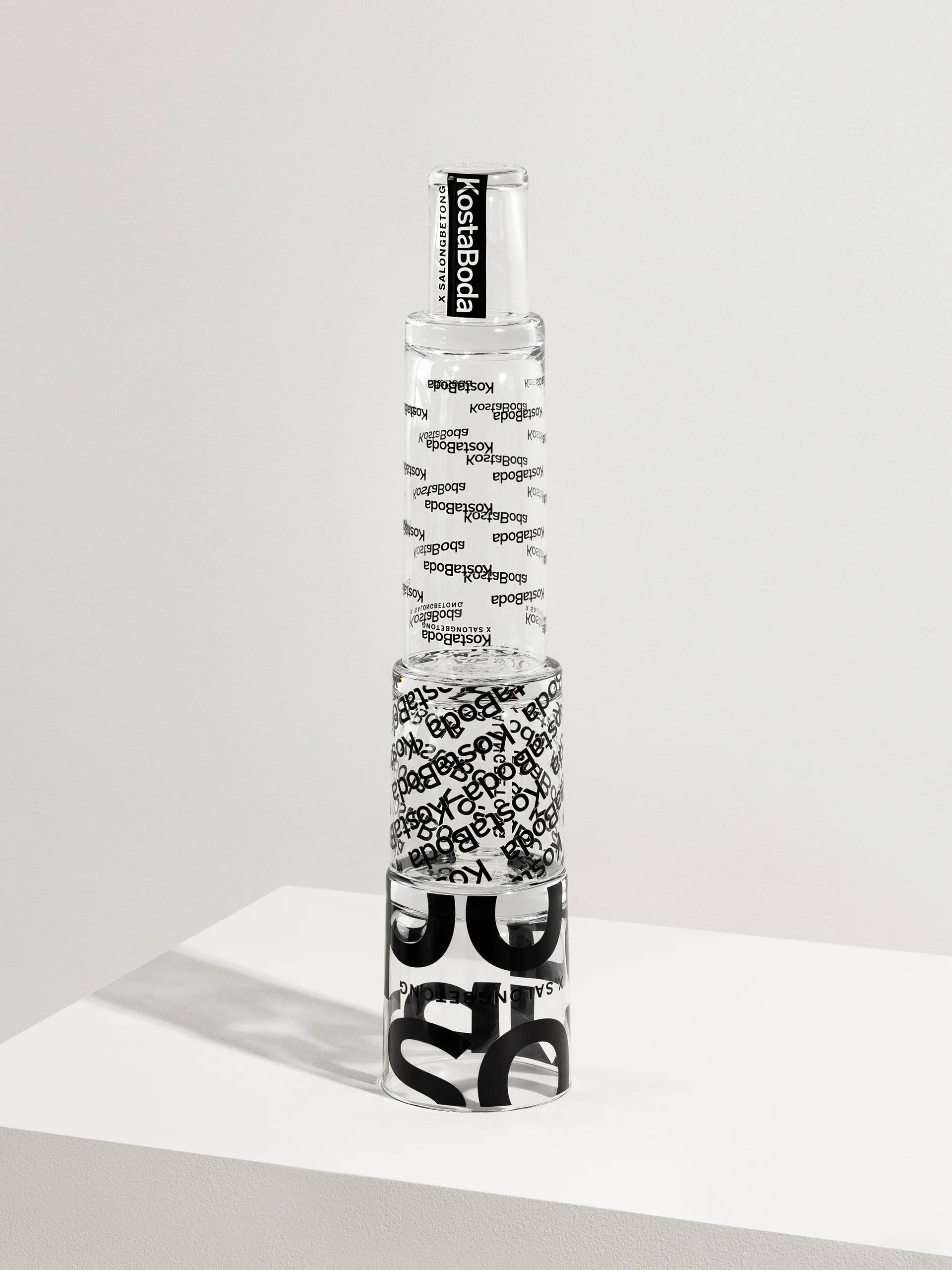 2 Vasos Salong Betong DOF 35 cl, Transparente-negro Kosta Boda