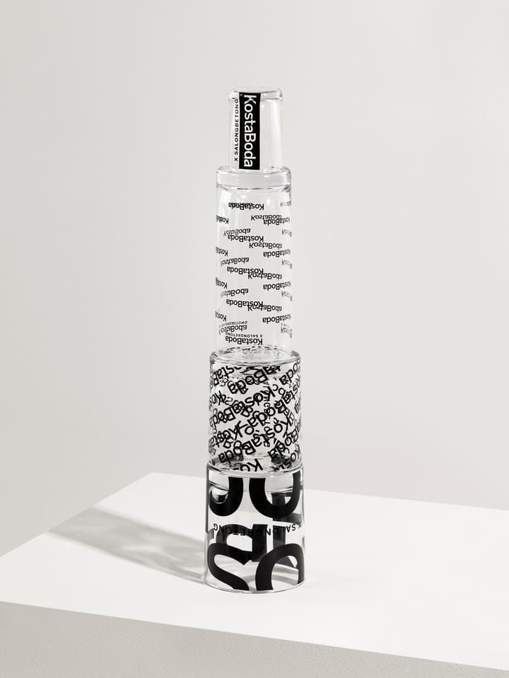 2 Vasos Salong Betong DOF 35 cl, Transparente-negro Kosta Boda