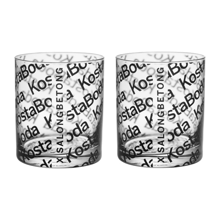 2 Vasos Salong Betong Old Fashioned 28 cl - Transparente-negro - Kosta Boda