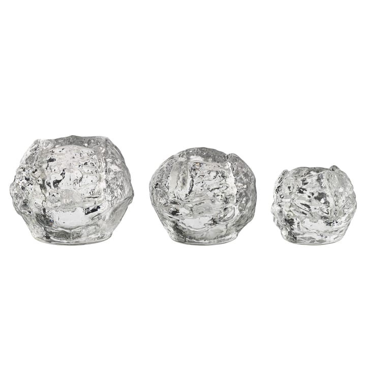 3 portavelas Snowball - set de 3 - Kosta Boda