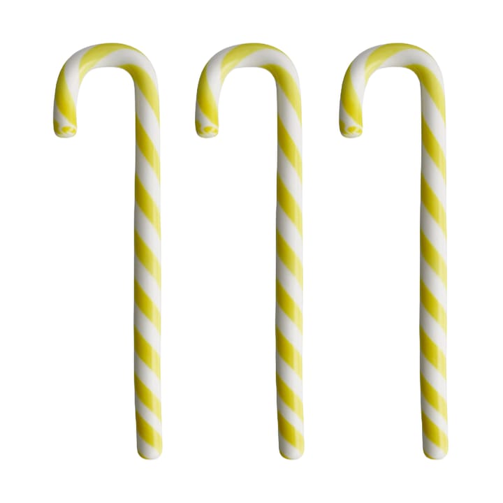 Bastón Polka 17 cm pack de 3 - Blanco-amarillo - Kosta Boda