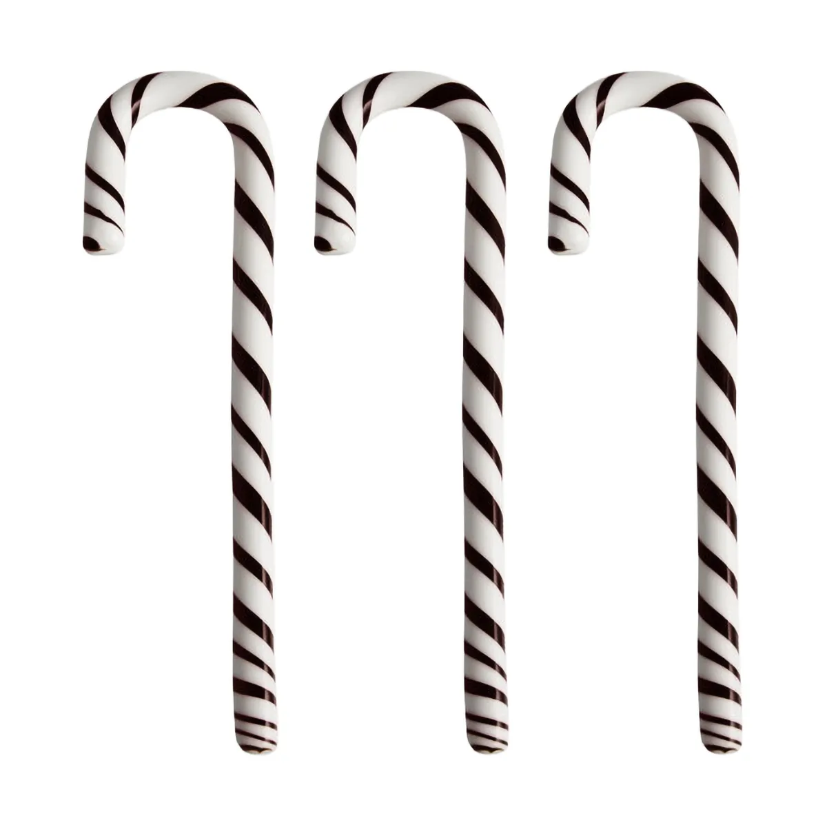 Bastón Polka 17 cm pack de 3, Blanco-negro Kosta Boda