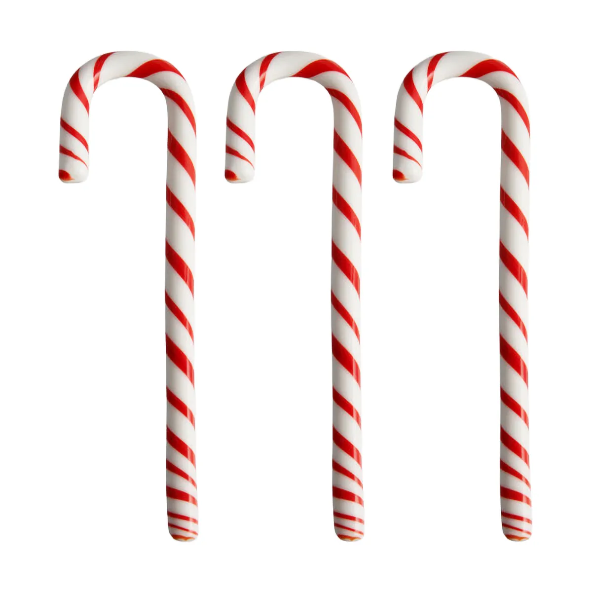 Bastón Polka 17 cm pack de 3, Blanco-rojo Kosta Boda
