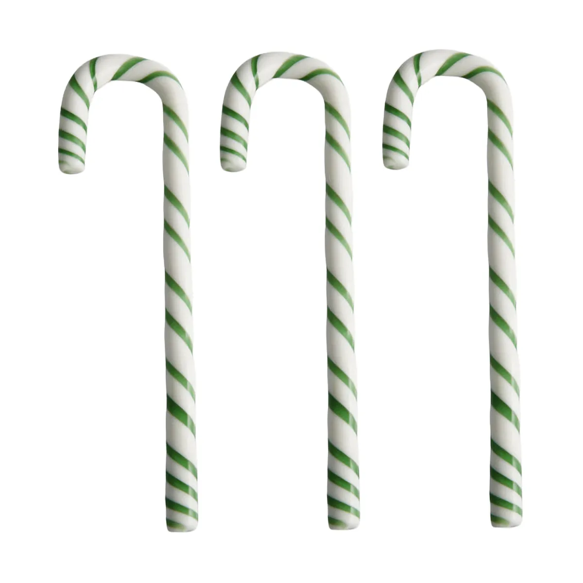 Bastón Polka 17 cm pack de 3, Blanco-verde Kosta Boda