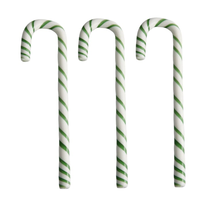 Bastón Polka 17 cm pack de 3 - Blanco-verde - Kosta Boda