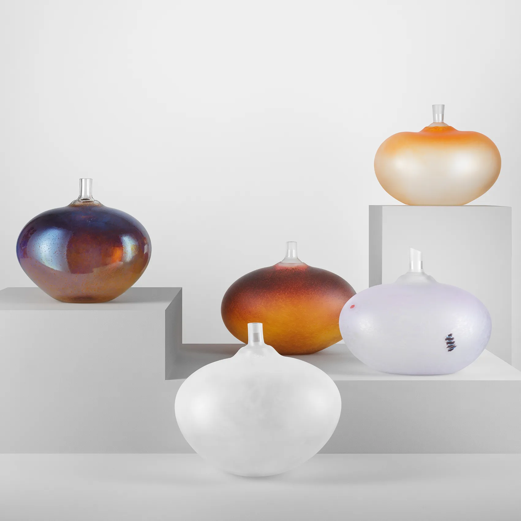 Escultura de vidrio BV Beans AC-20, Blanco Kosta Boda