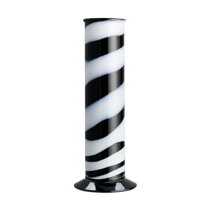 Jarrón cilíndrico Lab 30 cm - Negro-blanco - Kosta Boda