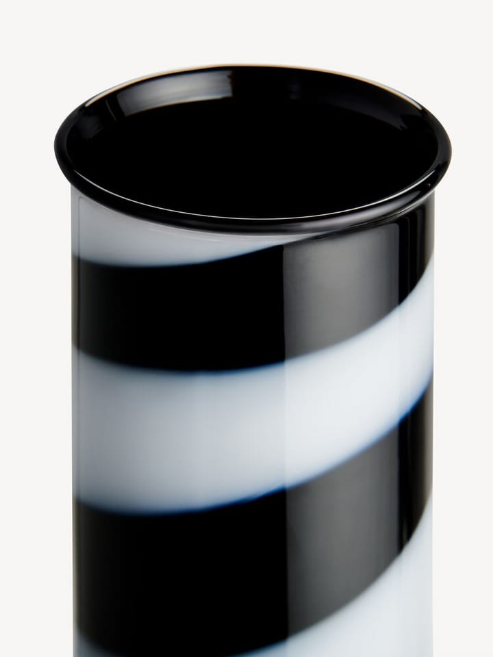 Jarrón cilíndrico Lab 30 cm, Negro-blanco Kosta Boda