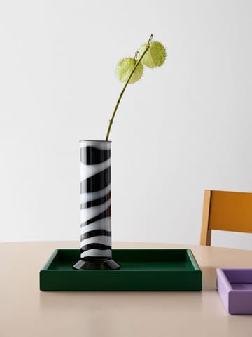 Jarrón cilíndrico Lab 30 cm - Negro-blanco - Kosta Boda