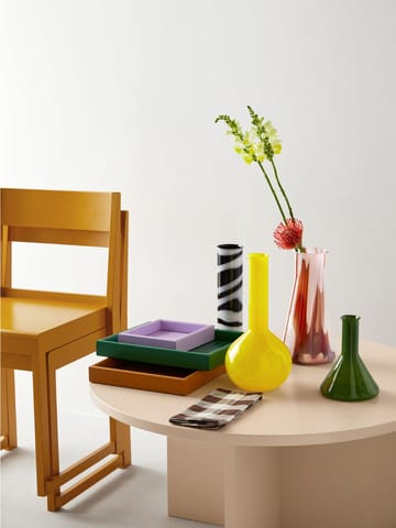 Jarrón cilíndrico Lab 30 cm - Negro-blanco - Kosta Boda