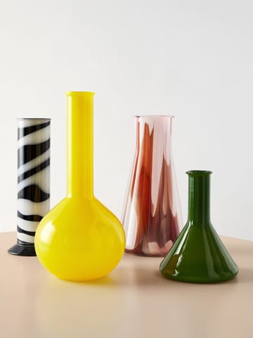 Jarrón cilíndrico Lab 30 cm - Negro-blanco - Kosta Boda