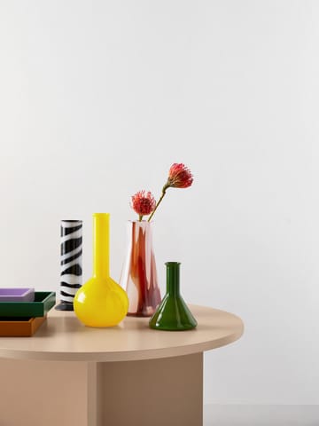 Jarrón cilíndrico Lab 30 cm - Negro-blanco - Kosta Boda