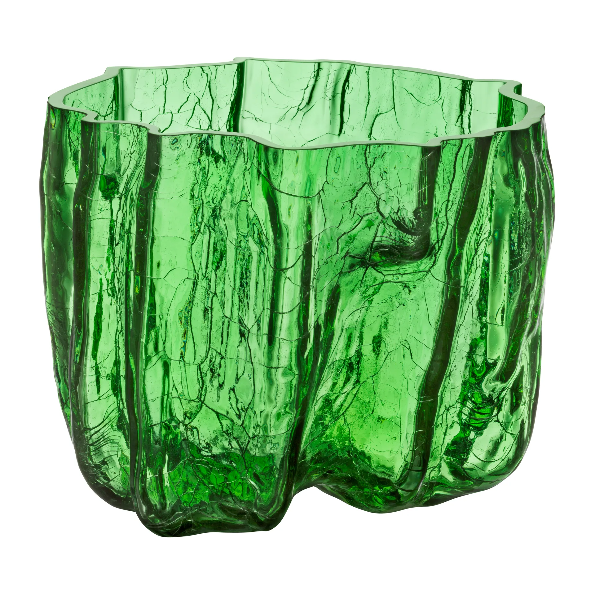 Jarrón Crackle 17,5 cm, Verde Kosta Boda