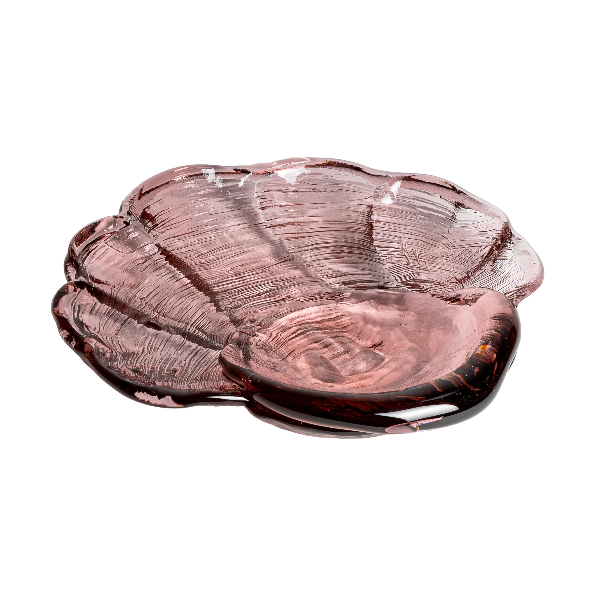 plato de vidrio artístico Venusmussla 30x33 cm, Rosa Kosta Boda