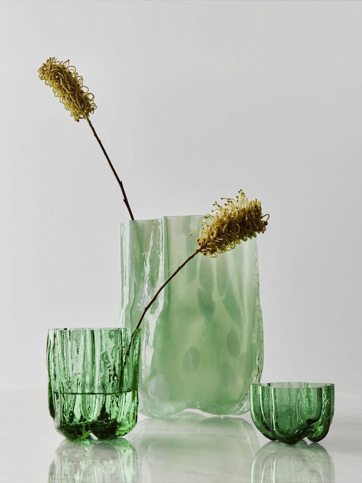Portavelas Crackle 5,8 cm, Verde oscuro Kosta Boda