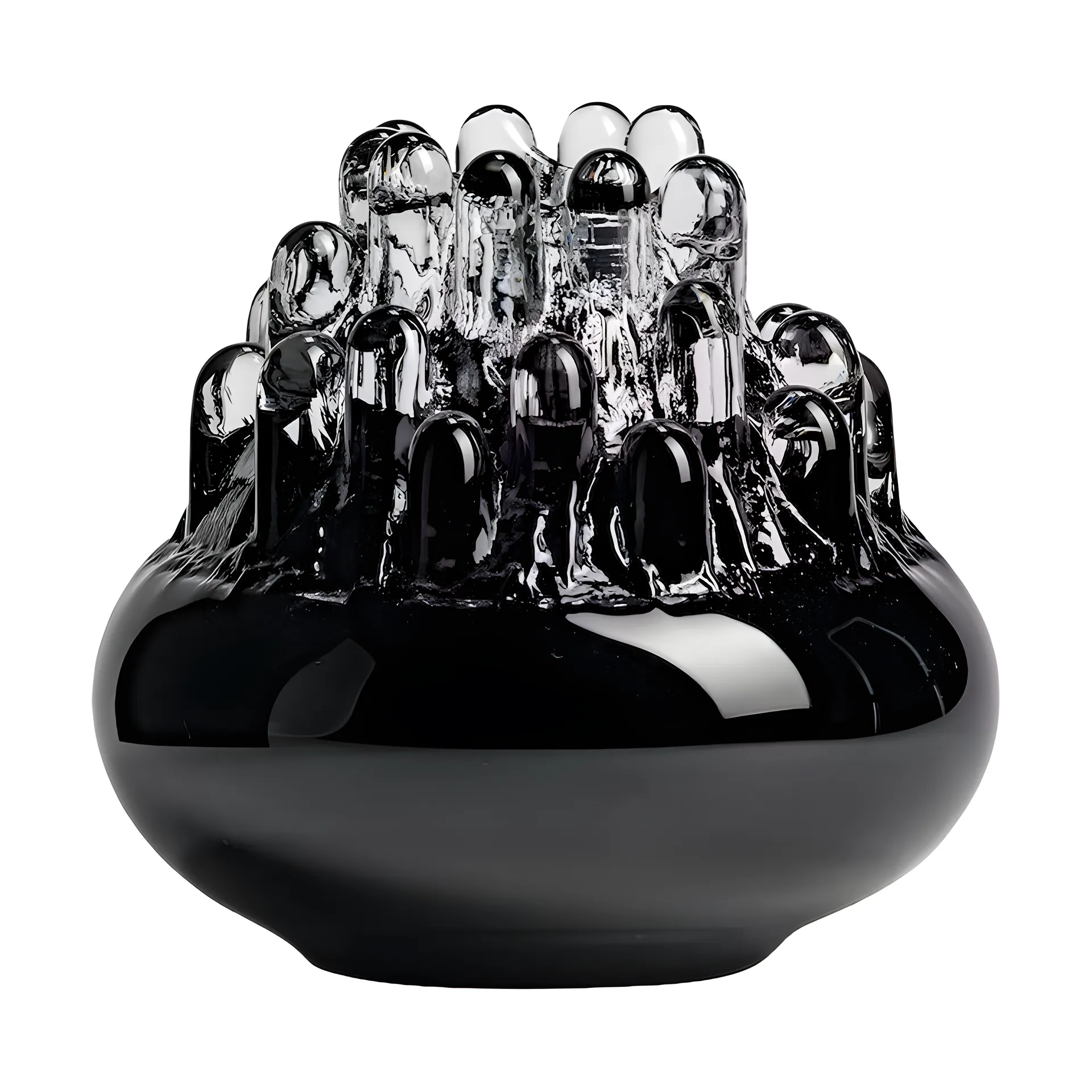 Portavelas Polar 200 mm, Negro Kosta Boda