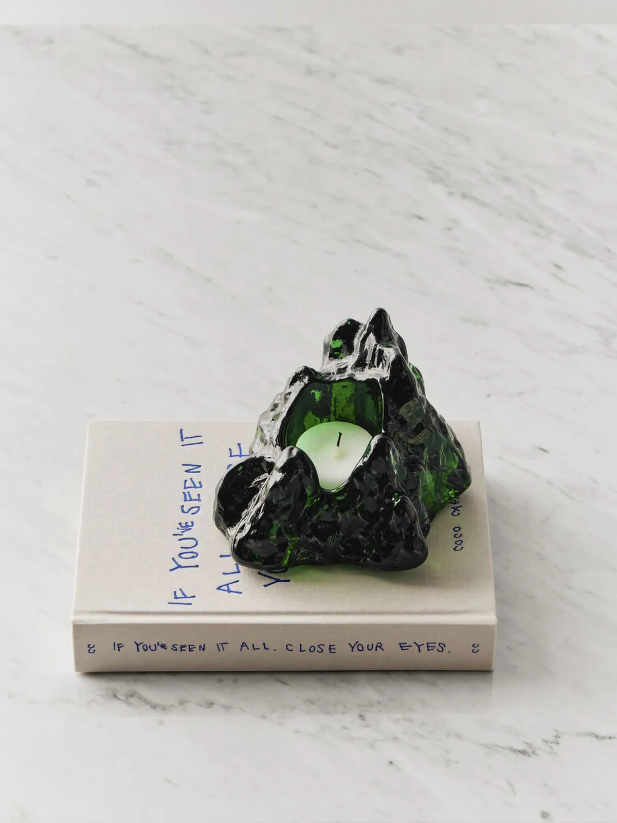 Portavelas The Rock 91 mm, Verde esmeralda Kosta Boda