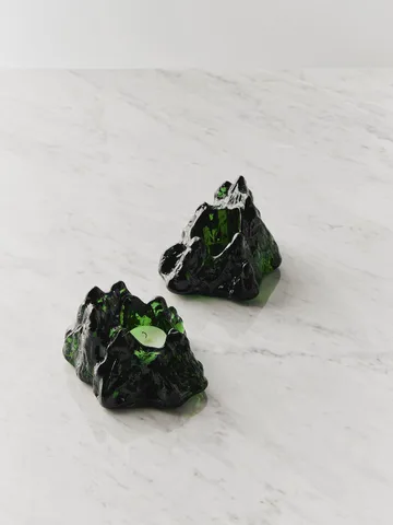 Portavelas The Rock 91 mm - Verde esmeralda - Kosta Boda