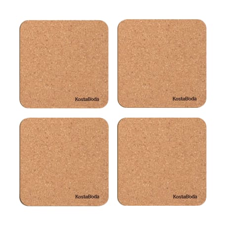 Posavasos Viva 9,6x9,6 cm, 4-pack - Corcho - Kosta Boda
