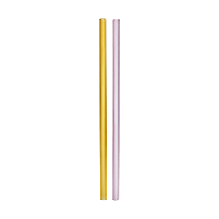 Set de 2 pajitas Sipsavor 200 mm - Rosa-amarillo - Kosta Boda