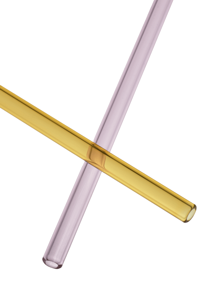 Set de 2 pajitas Sipsavor 200 mm - Rosa-amarillo - Kosta Boda