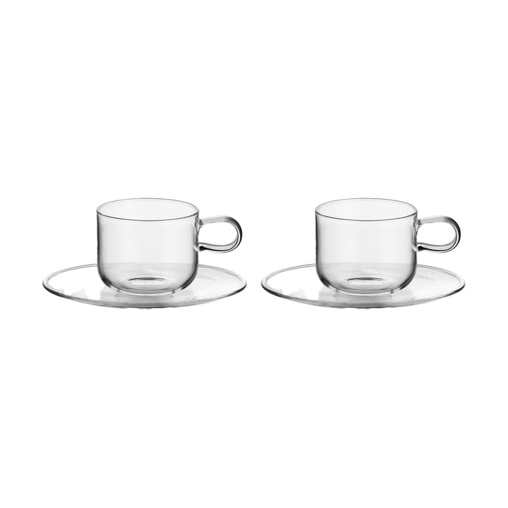 Taza con plato Viva 30 cl pack de 2 - Transparente - Kosta Boda