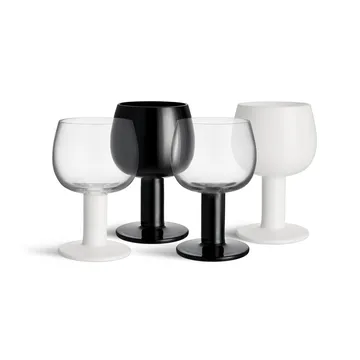 vaso Fars - Blanco-negro, pack de 4 - Kosta Boda