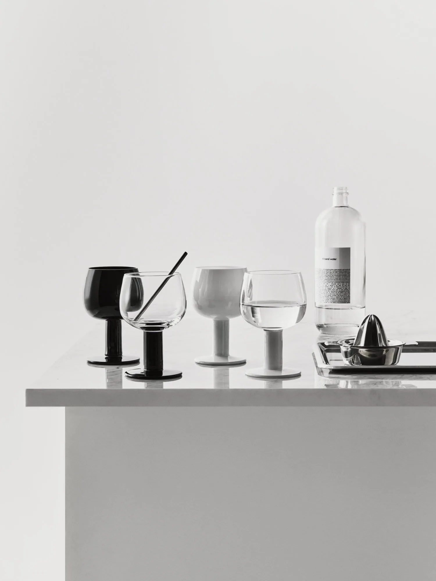 vaso Fars, Blanco-negro, pack de 4 Kosta Boda