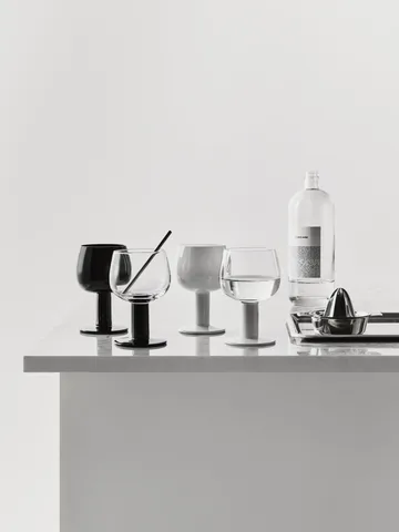 vaso Fars - Blanco-negro, pack de 4 - Kosta Boda