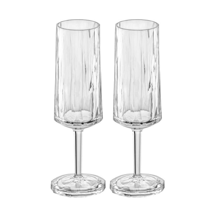2 Copas de champagne Club No. 14 plástico 10 cl, Cristal transparente Koziol