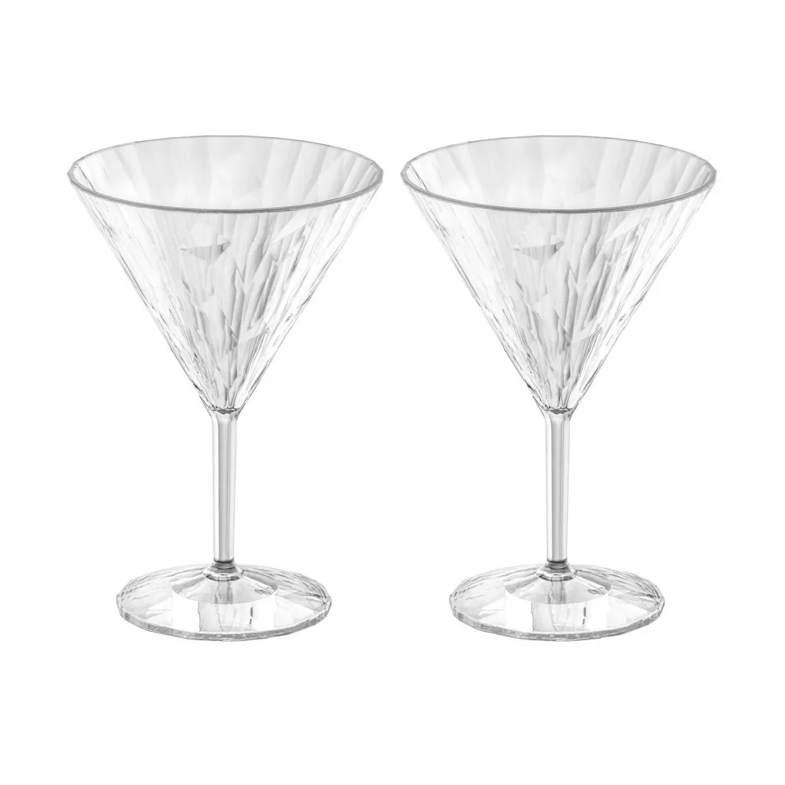 2 Copas de martini Club No. 12 plástico 25 cl, Cristal transparente Koziol