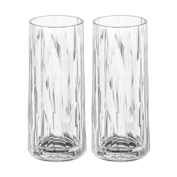 2 Vasos alargados Club No. 3 plástico 25 cl - Cristal transparente - Koziol
