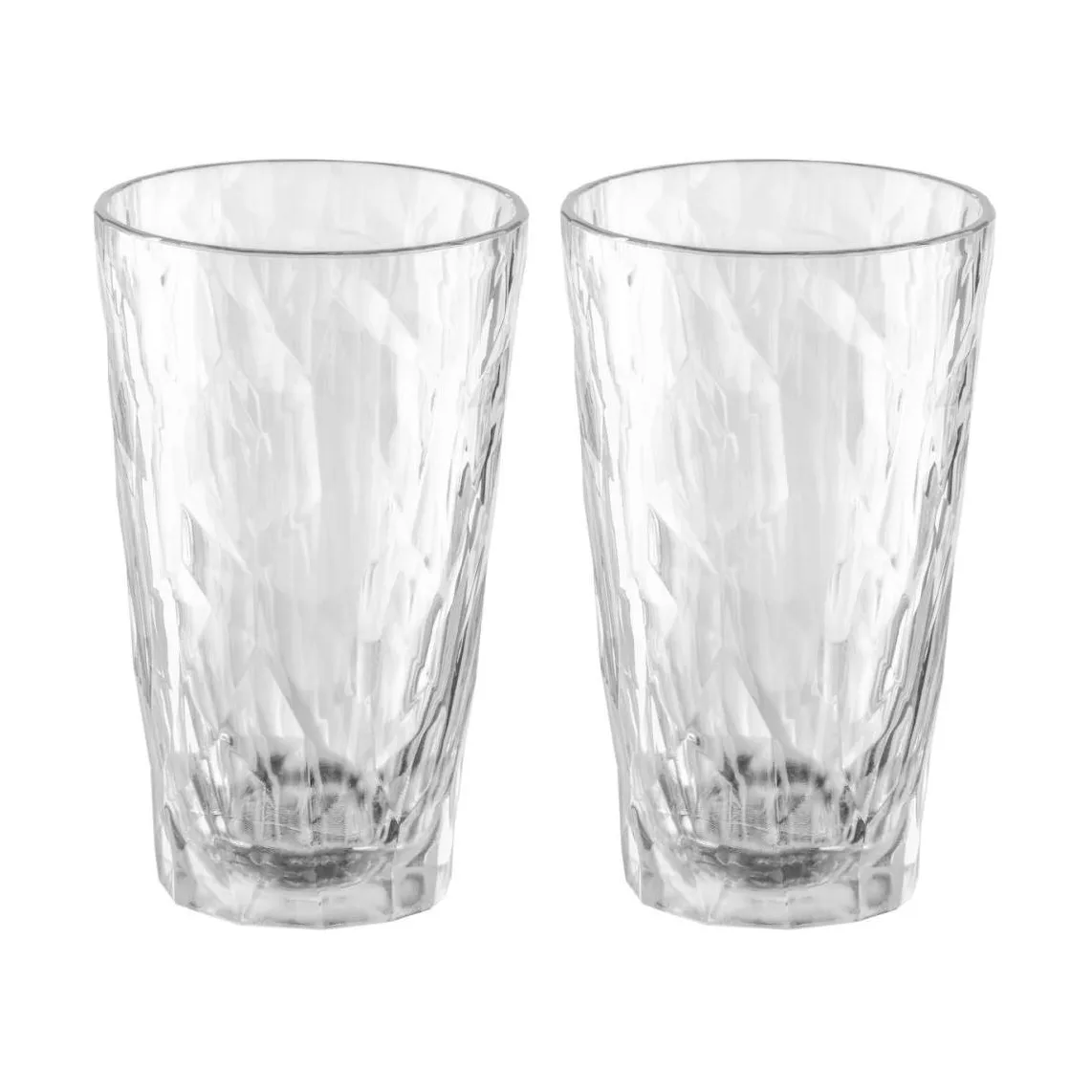 2 Vasos alargados Club No. 6 plástico 30 cl, Cristal transparente Koziol