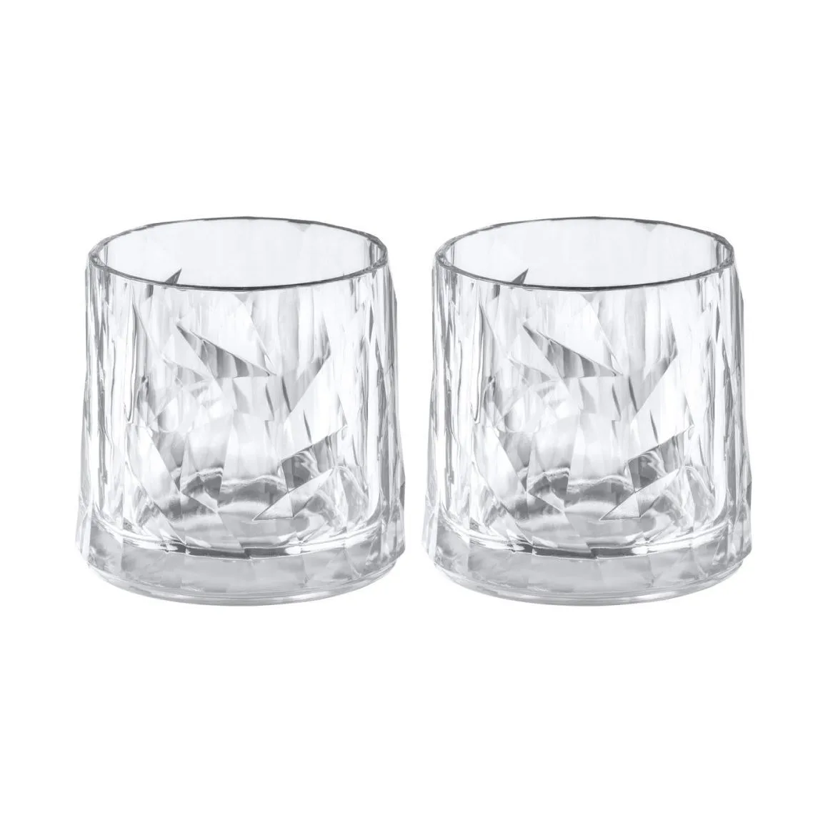 2 Vasos Club No. 2 plástico 25 cl, Cristal transparente Koziol