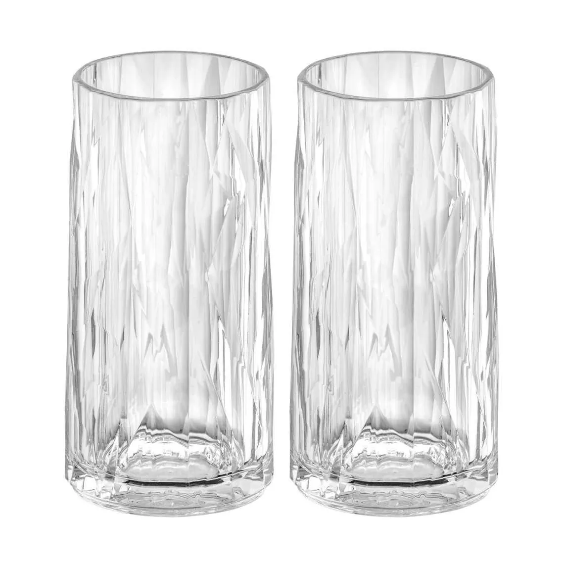 2 Vasos Club No. 8 plástico 30 cl, Cristal transparente Koziol