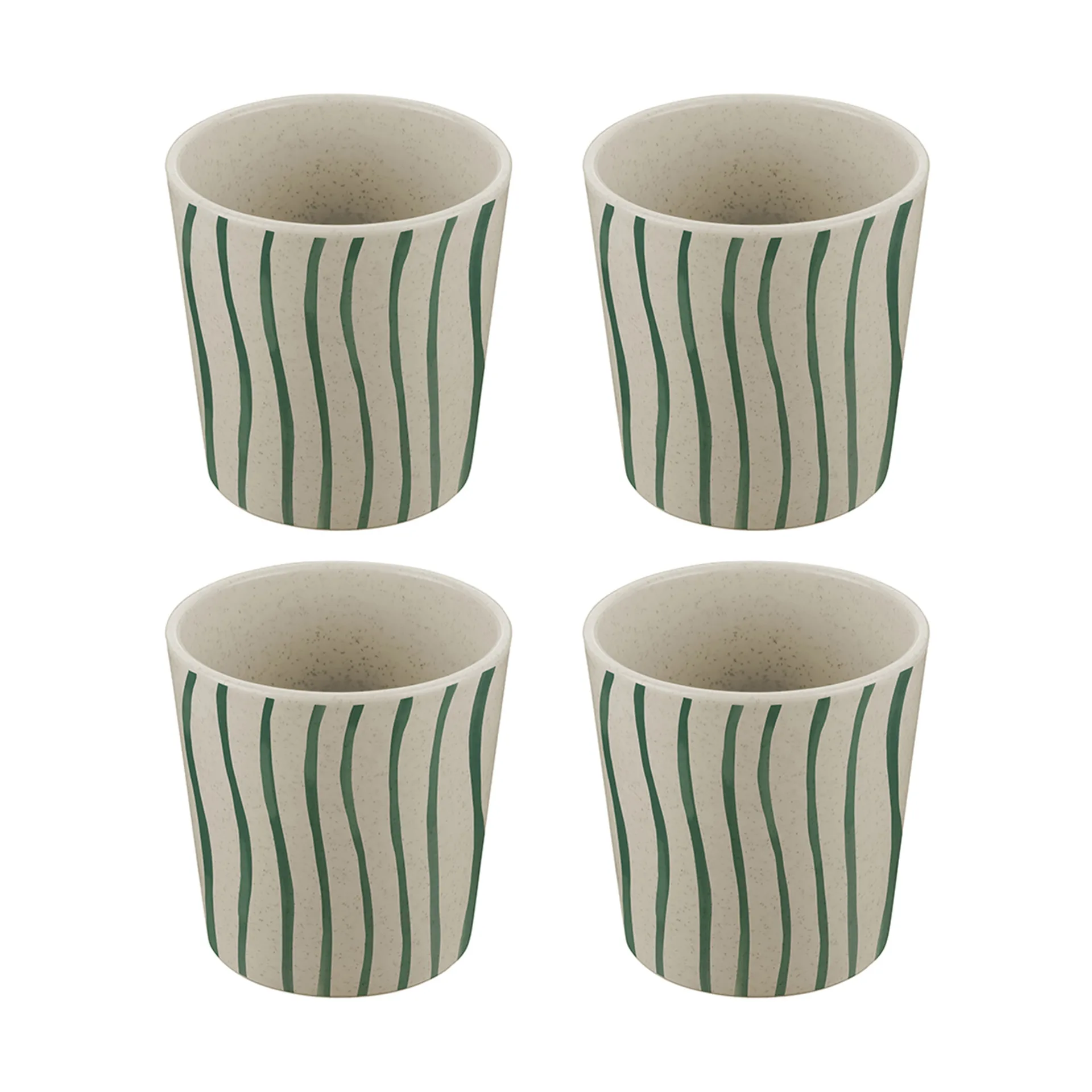 4 Tazas Connect S 19 cl, Monstera stripes Koziol
