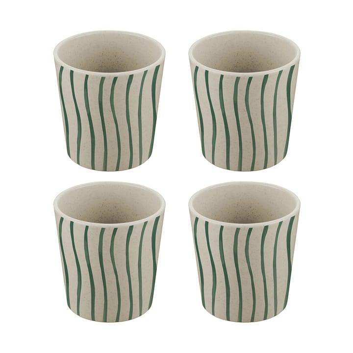 4 Tazas Connect S 19 cl - Monstera stripes - Koziol