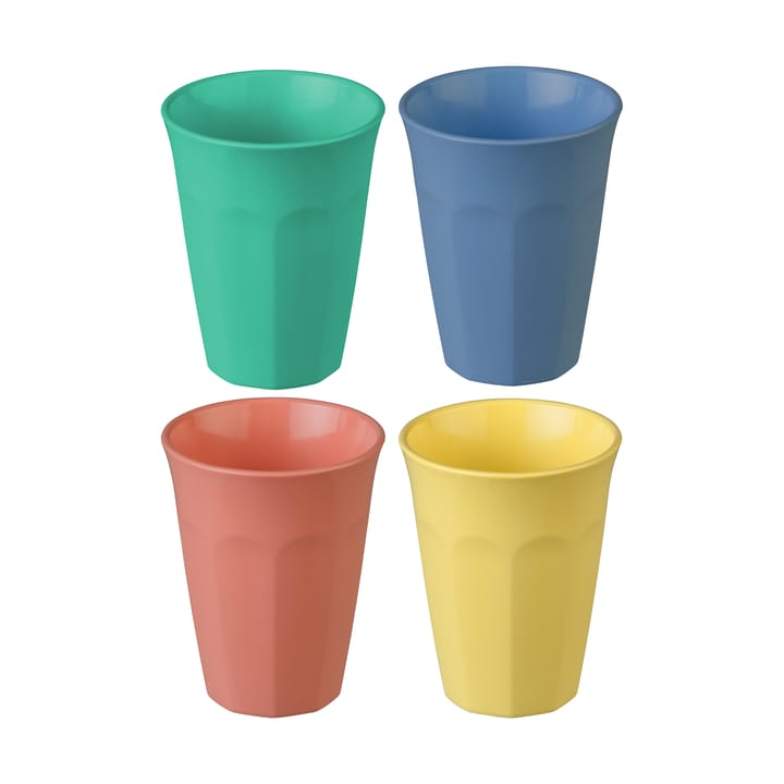 4 Tazas Nora M 30 cl - Azul-coral-verde-amarillo - Koziol