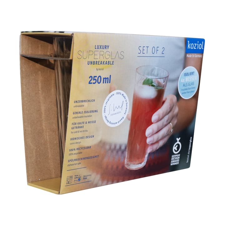 Club No. 19 vaso plast 25 cl 2-pack, Cristalino Koziol