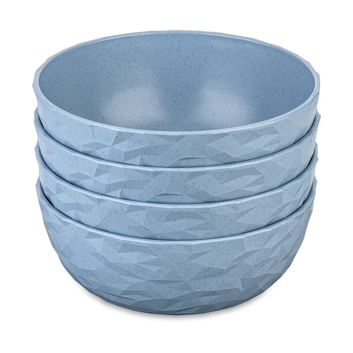 Cuenco Club Ø16,2 cm, 4-pack termoplástico biocircular - Nature flower blue - Koziol