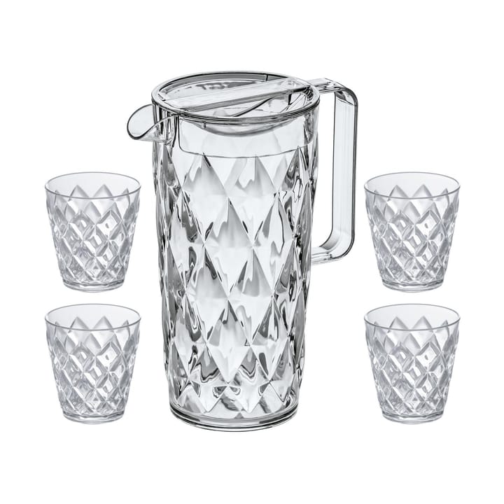 Jarra Crystal incl. 4 vasos - Cristal claro - Koziol