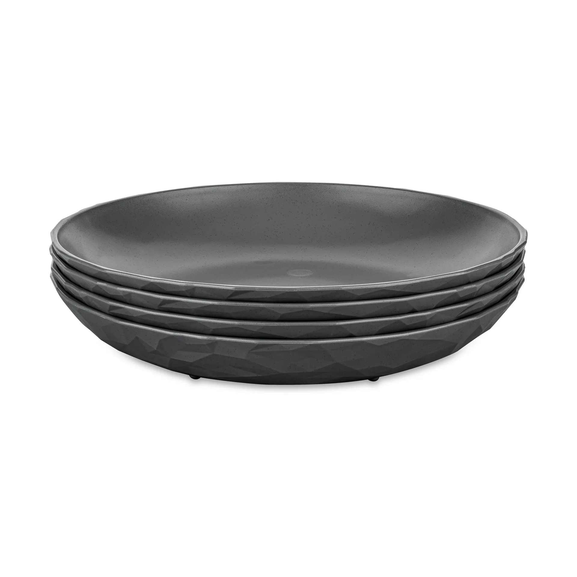 Plato hondo Club Ø22 cm, 4-pack termoplástico biocircular, Nature ash grey Koziol