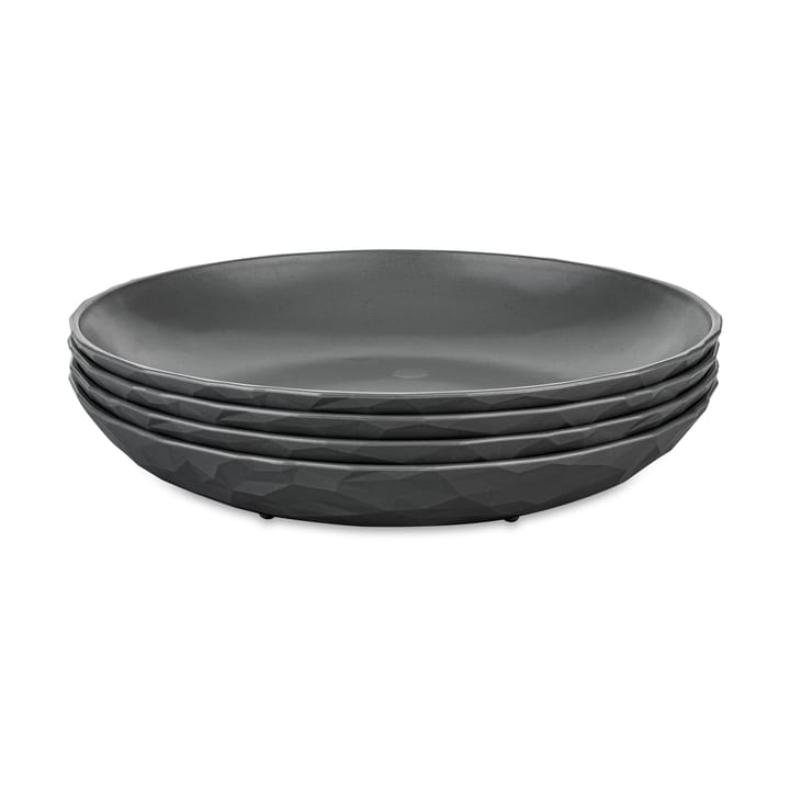 Plato hondo Club Ø22 cm, 4-pack termoplástico biocircular - Nature ash grey - Koziol
