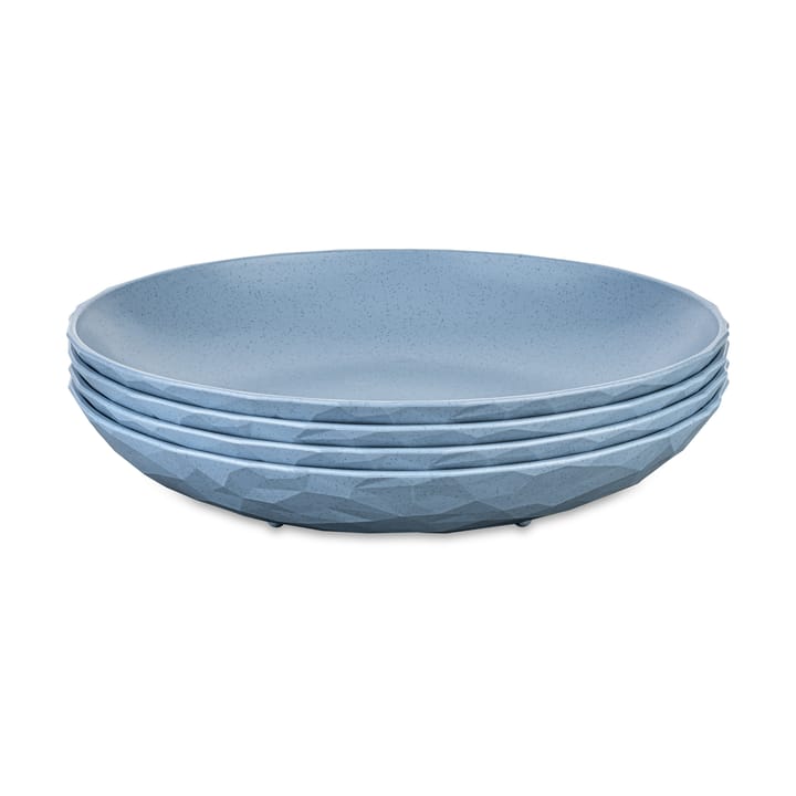 Plato hondo Club Ø22 cm, 4-pack termoplástico biocircular - Nature flower blue - Koziol
