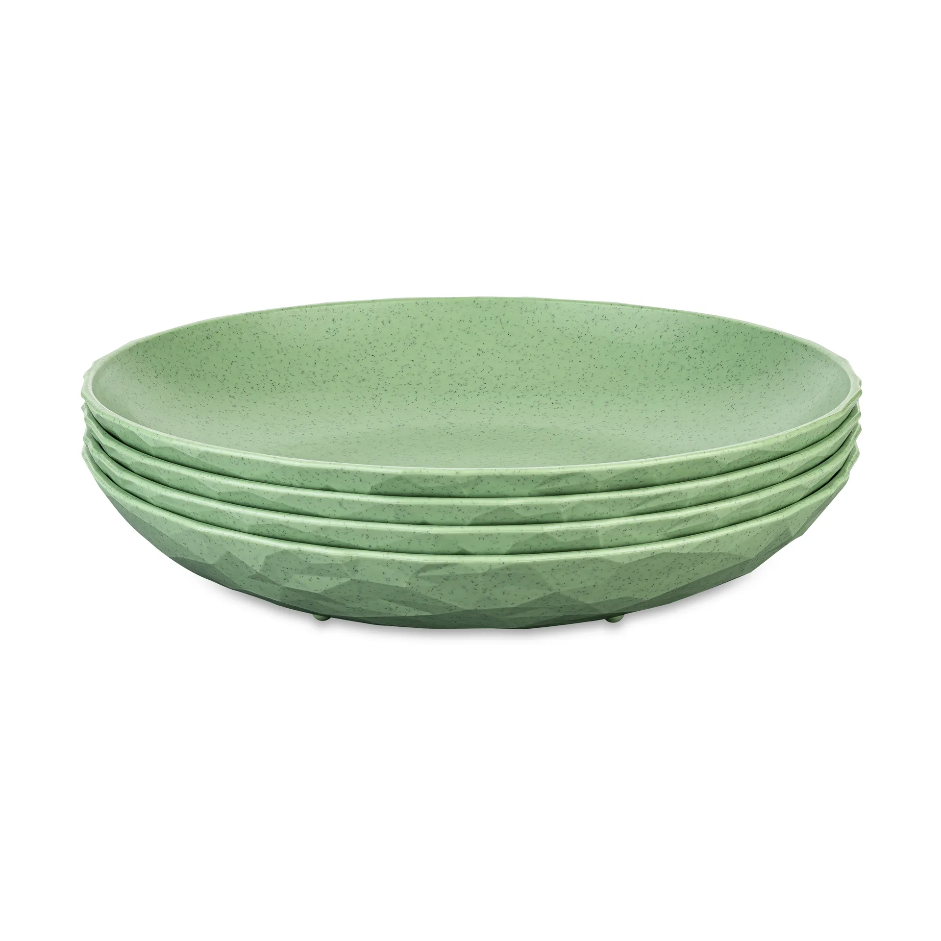 Plato hondo Club Ø22 cm, 4-pack termoplástico biocircular, Nature leaf green Koziol