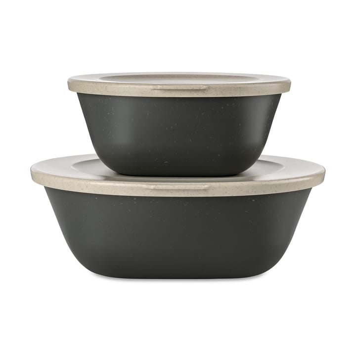 Set de 2 boles con tapa Connect Kopenhagen - Nature ash grey - Koziol