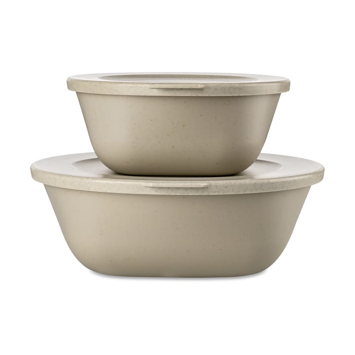 Set de 2 boles con tapa Connect Kopenhagen - Nature desert sand - Koziol