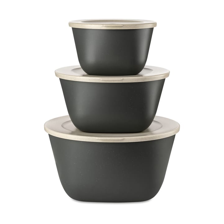 Set de 3 boles con tapa Connect Stockholm - Nature ash grey - Koziol